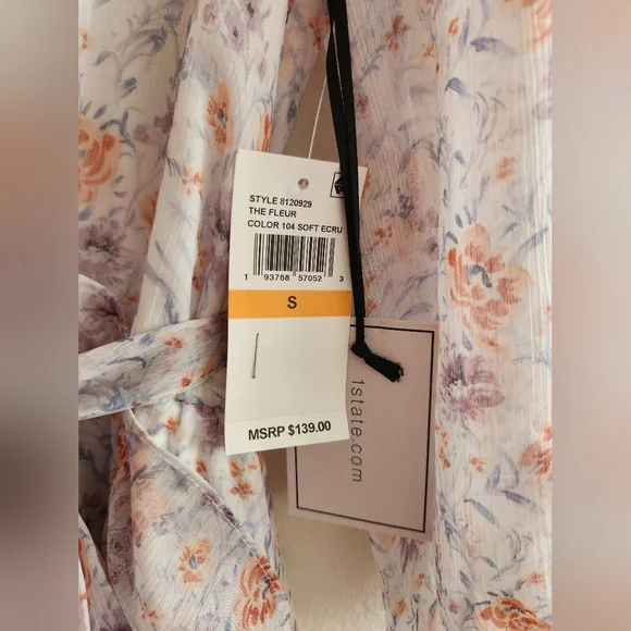 Floral Maxi Dress by 1 State - White and Orange - Picture 4 of 6